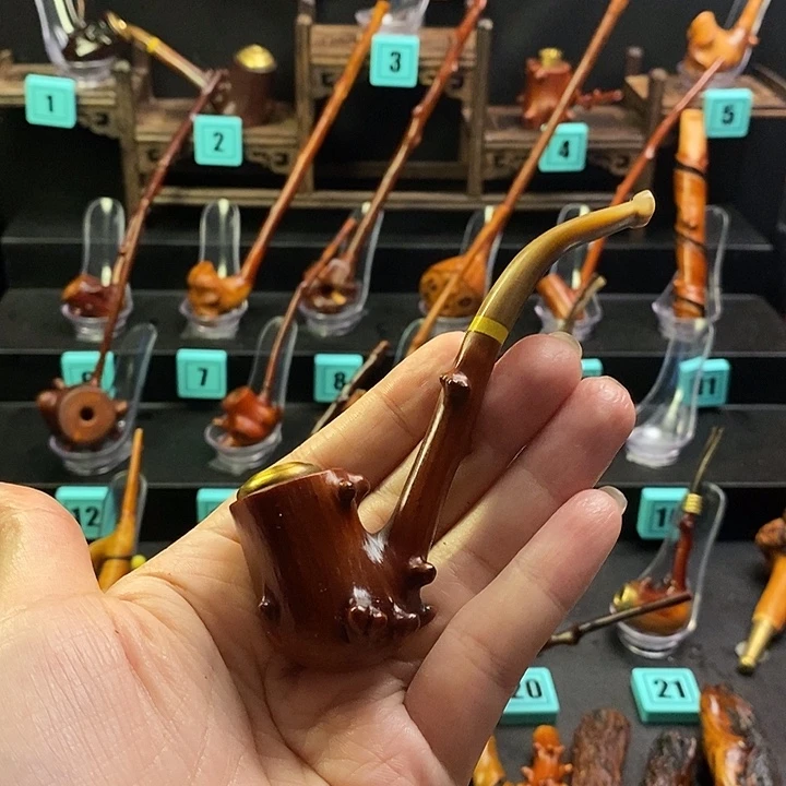 大叶紫檀（黑酸枝木类）檬子木烟斗