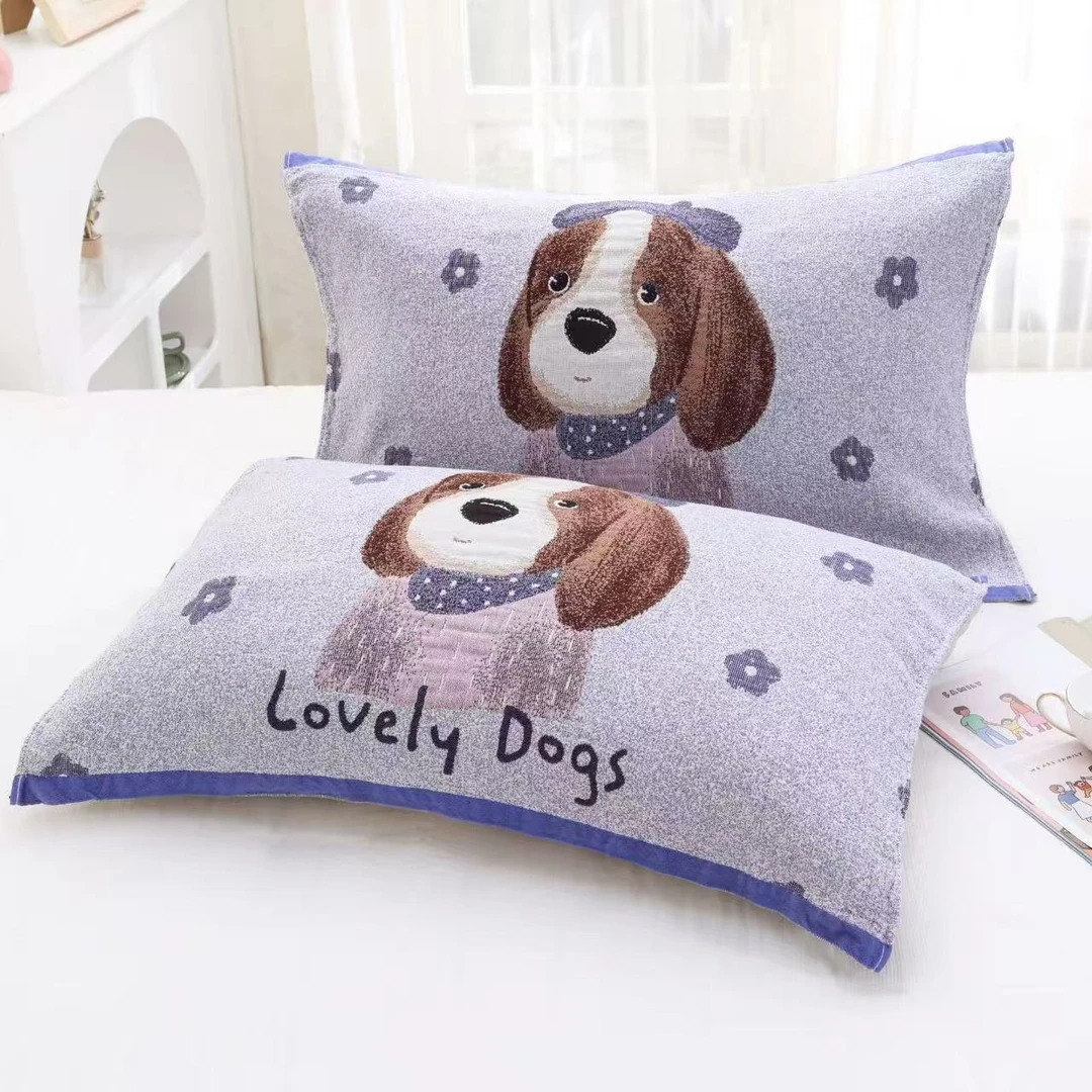 精纺棉纱立体浮雕枕巾高档家用加厚柔软棉枕