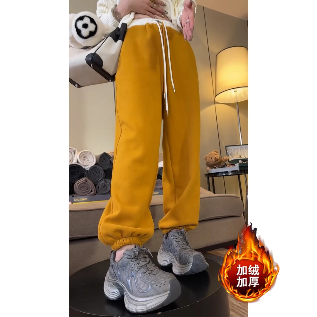 艾塔莉束脚哈伦裤加绒加厚休闲裤窄版阔腿裤显瘦女松紧腰冬季新款