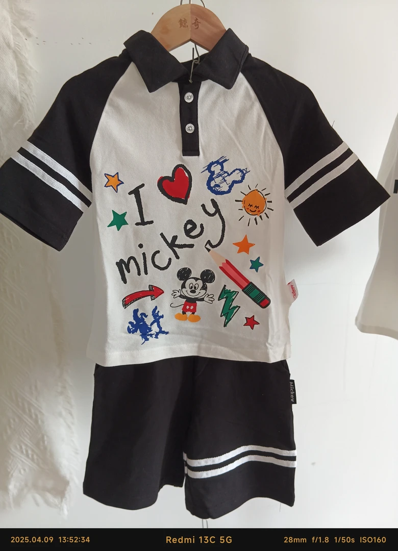 男女童夏装套装2025新款童装洋气短袖五分裤两件套儿童翻领潮款