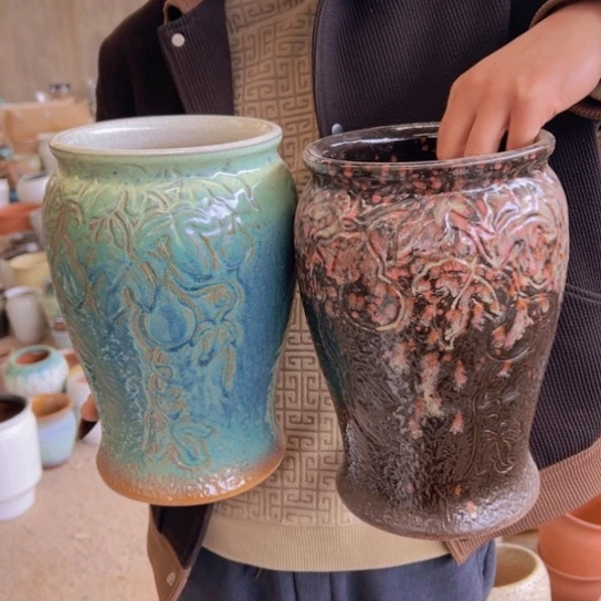 紫砂花盆高26口16————