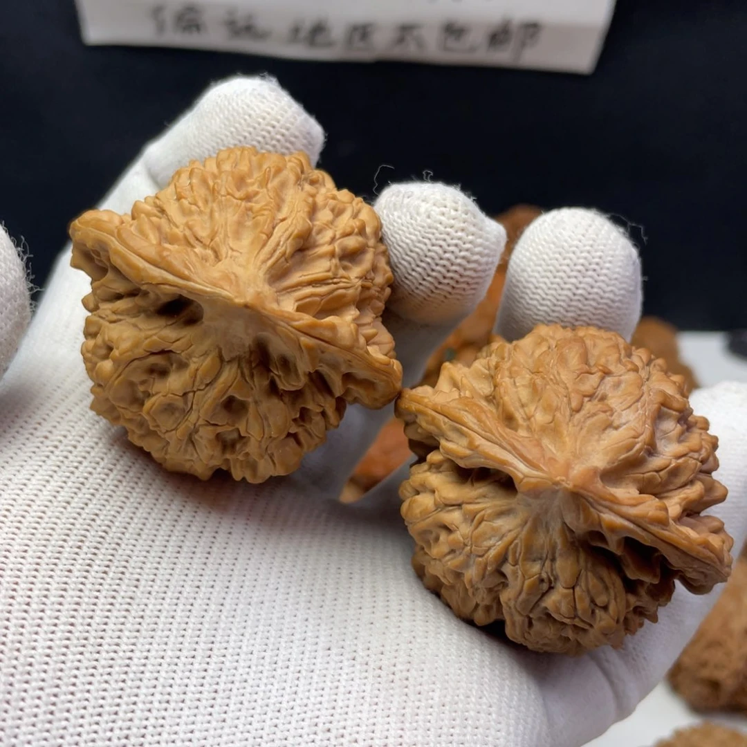 文玩核桃把件47官帽全品无修有色差
