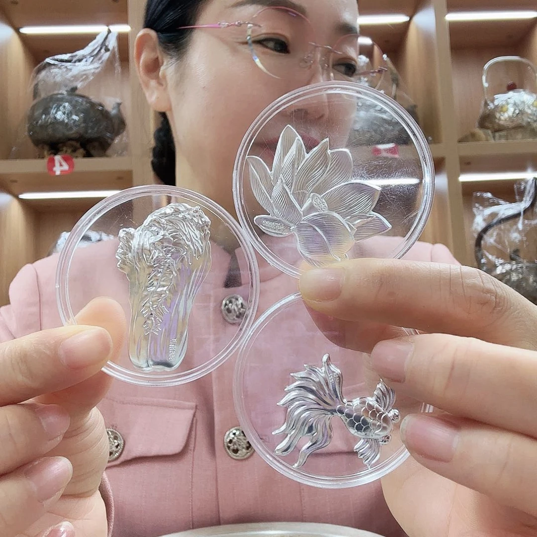 盖碗银荷花鱼白菜足银999