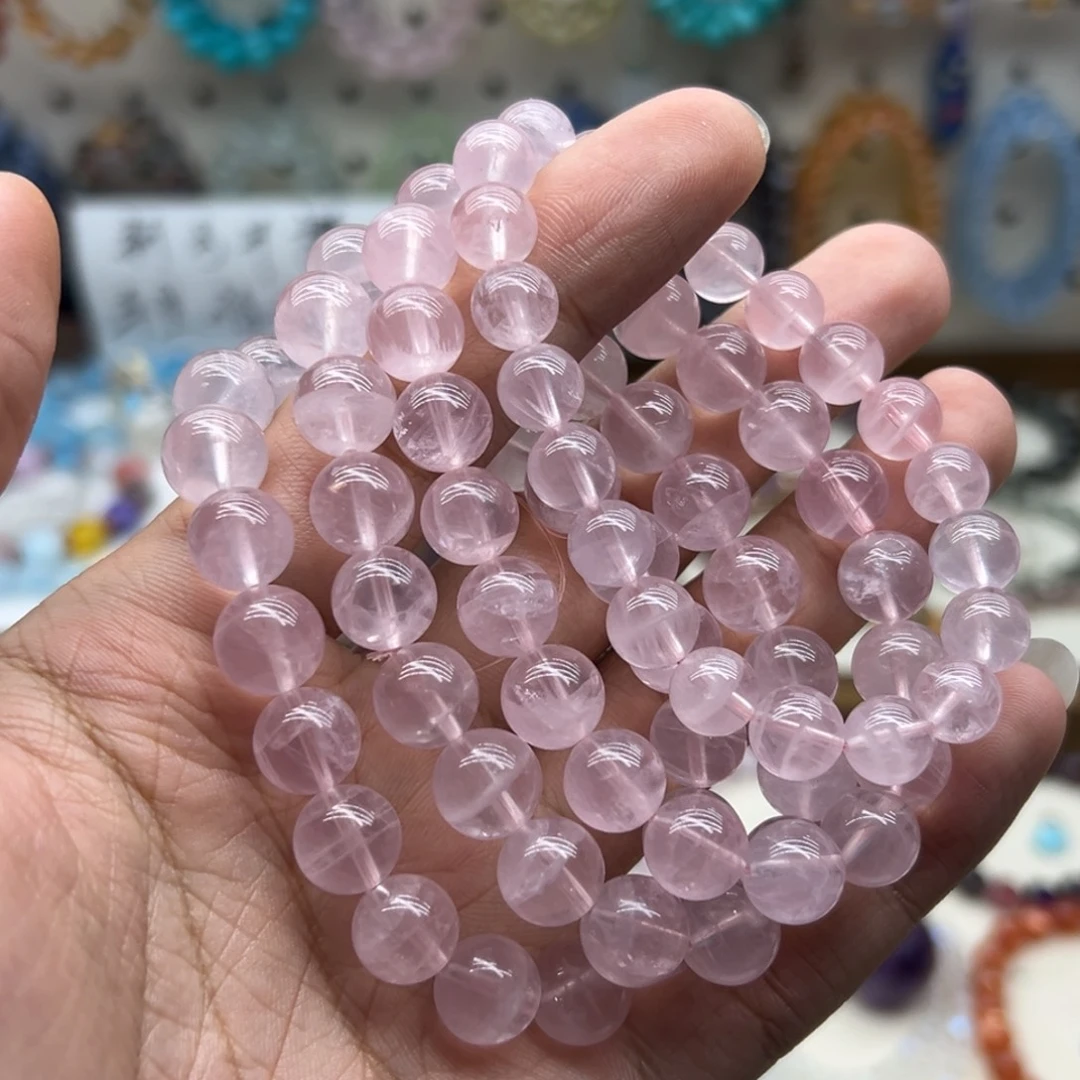 未镶嵌水晶手链10.5咪粉水晶手链