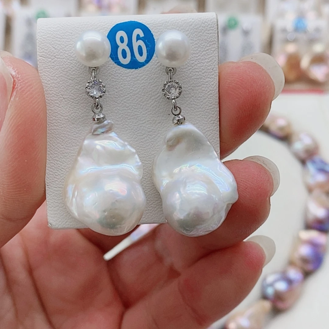 【闪购商品】淡水珍珠耳饰银S925镶嵌