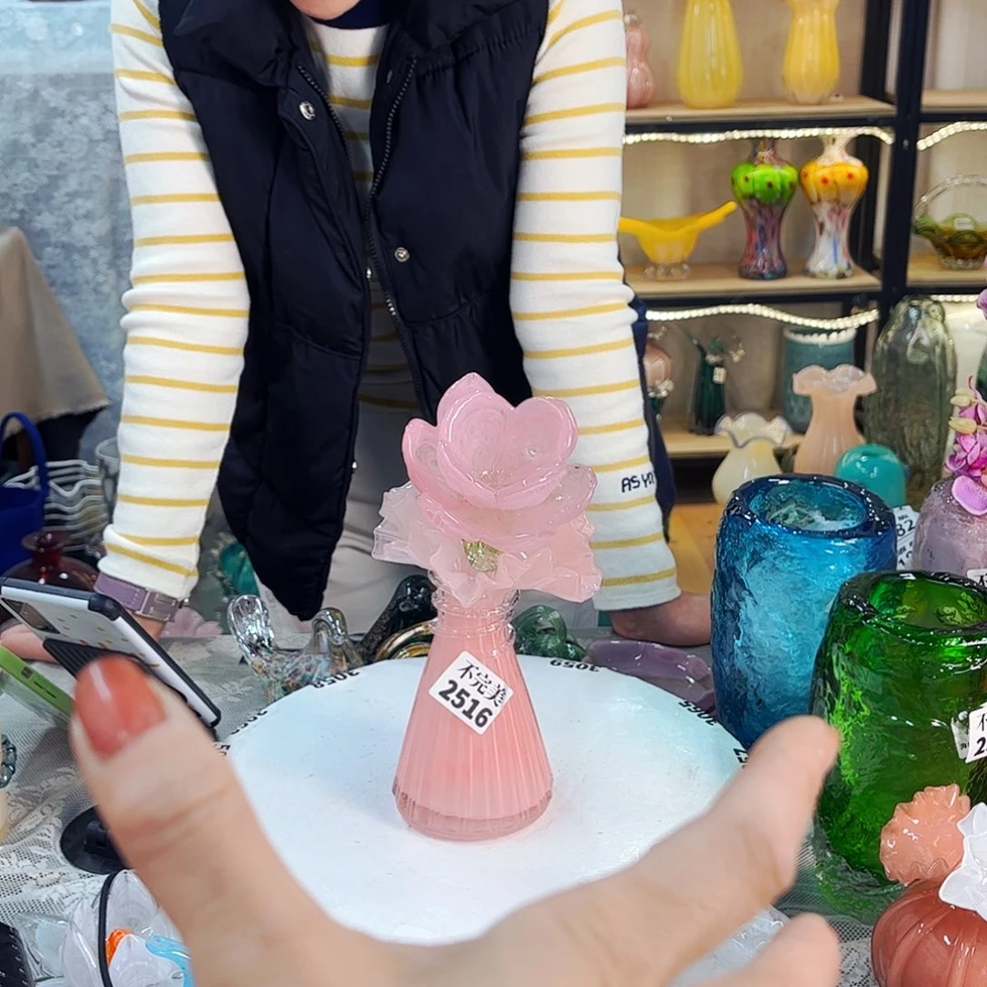 1花1瓶 家悦琉璃工艺品瓶不完美