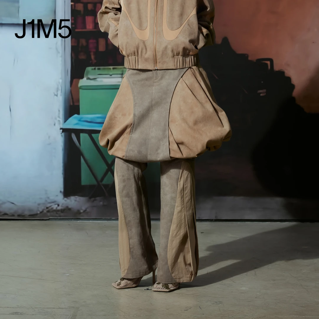 J1M5买手店 NEAR4REST 25春夏 DIRT棕色压褶牛仔长裤时尚休闲