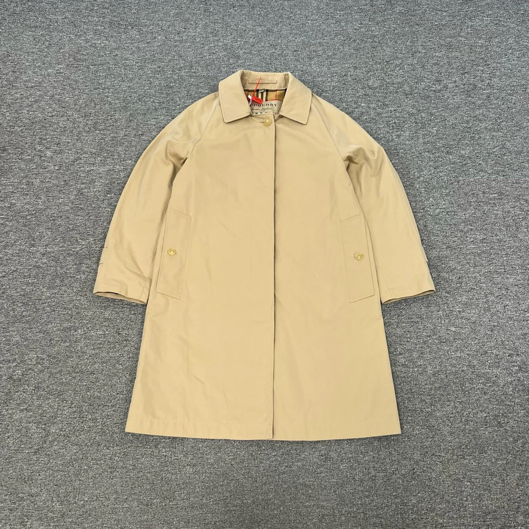 99新 BURBERRY/博柏利 内里格纹 经典款 长款 风衣 uk2 衣长95
