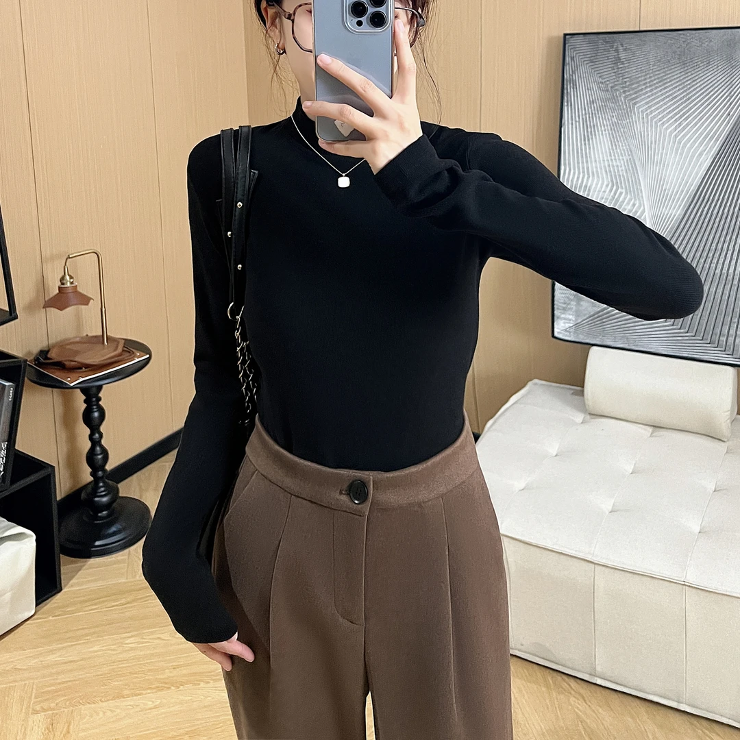 【厚款小立领】半高领女秋冬季新款长袖T恤内搭套头上衣显瘦百搭