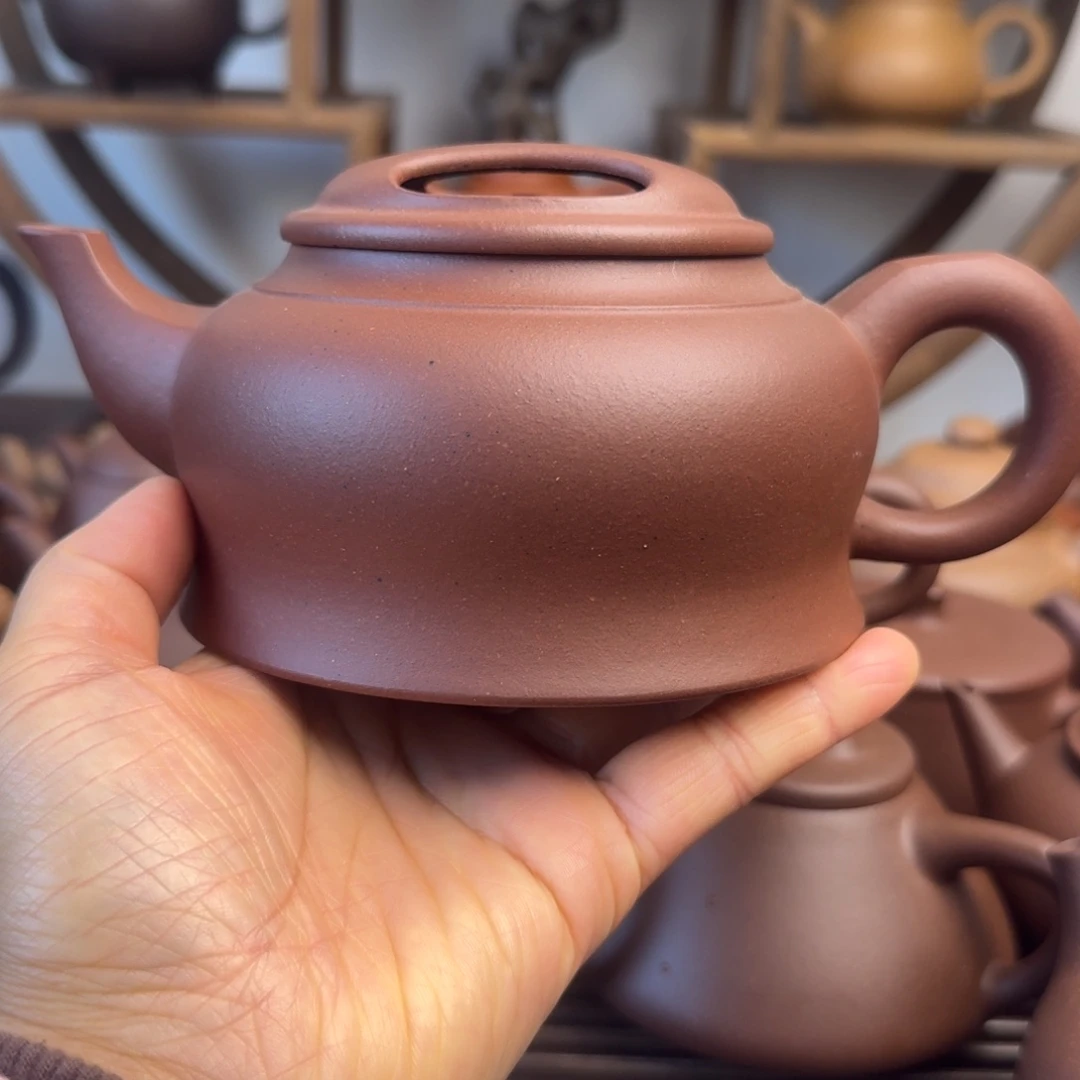 紫砂茶壶380cc牛盖紫泥