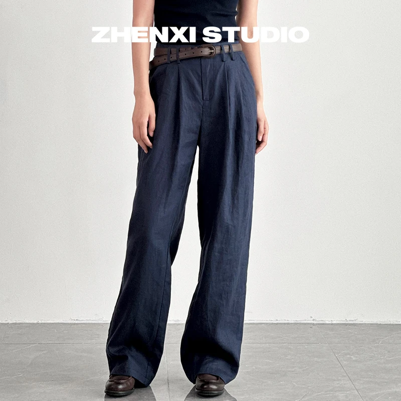 针西【老钱裤】高个子休闲直筒裤K80095（×退×换）