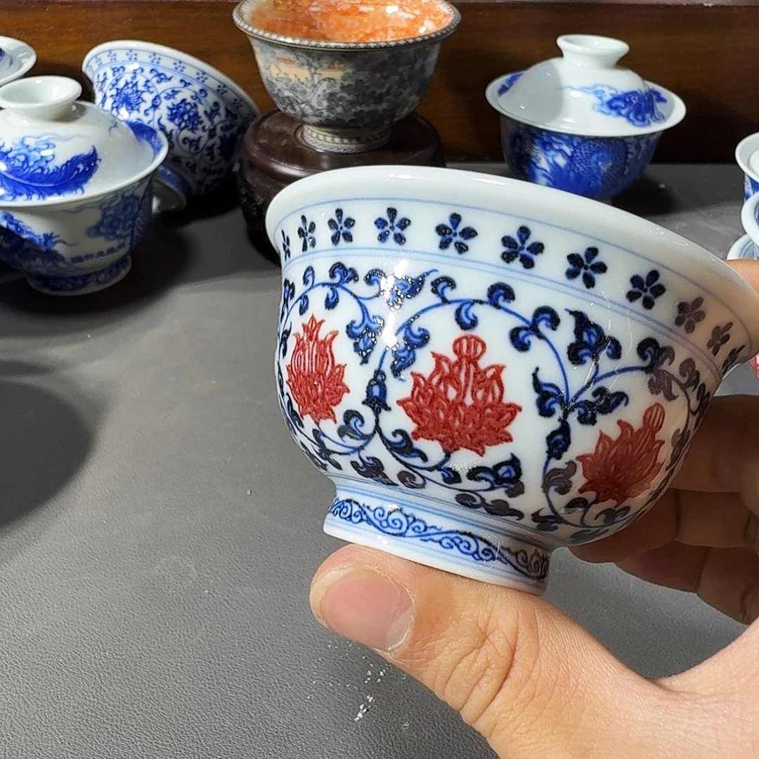 两***瓶泥塑主人杯手工手绘