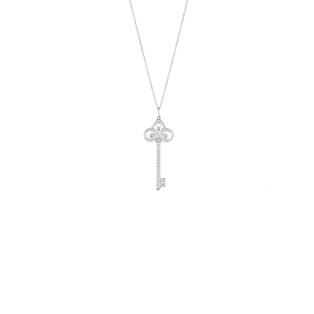 99新 Tiffany & Co./蒂芙尼 【念念活动】鸢尾花钥匙项链 中号