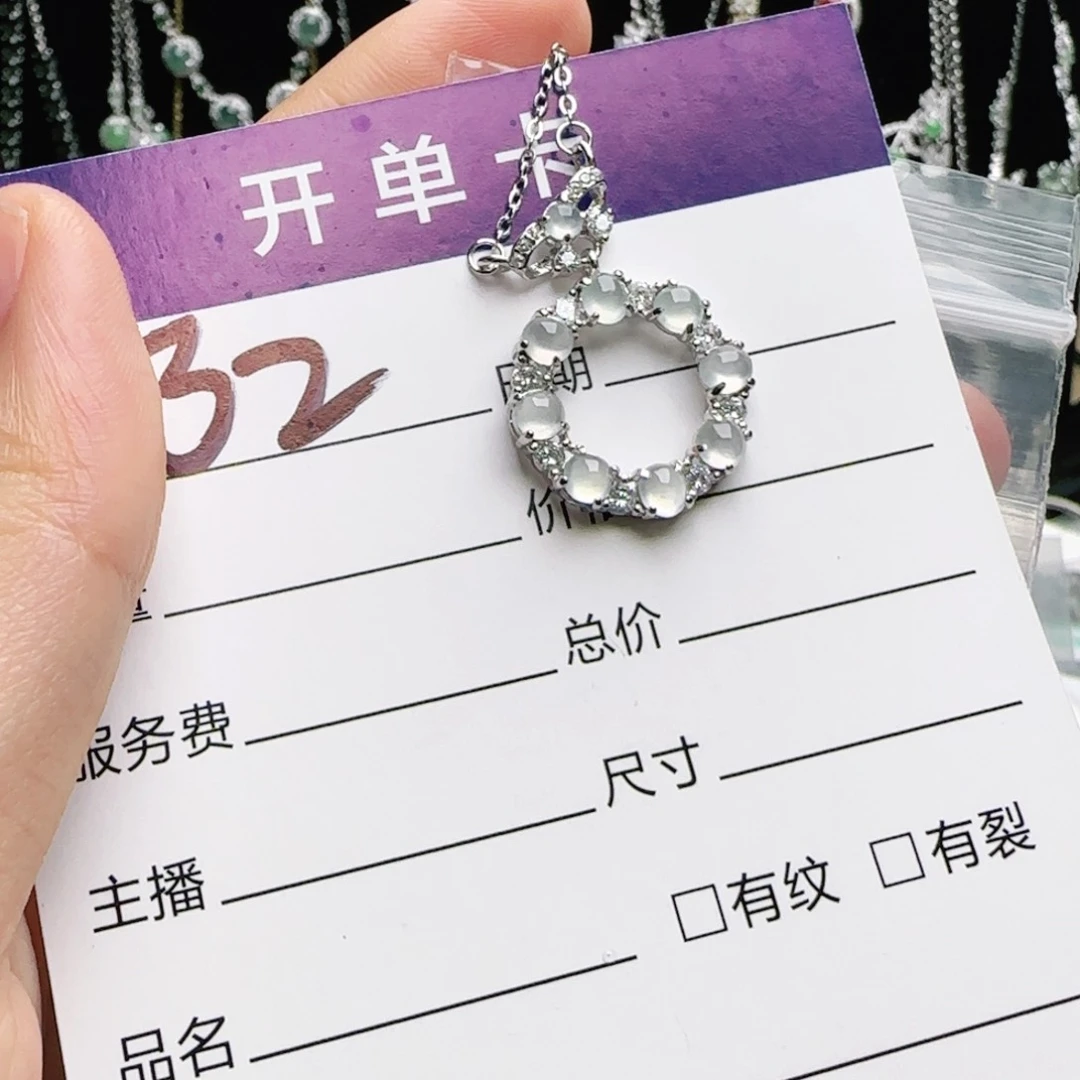 银S925镶嵌手链翡翠
