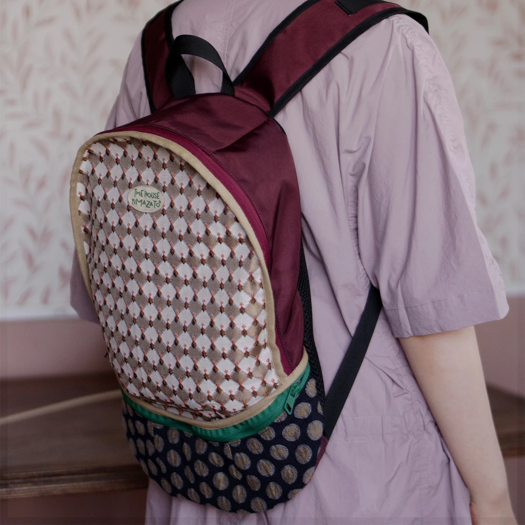 housedesign原创秋季新复古提花双肩包小众文艺轻便通勤电脑背包