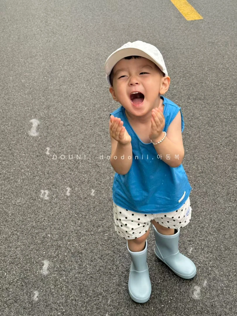 Doodonii 豆泥 2025韩版儿童点点短裤夏季新款休闲百搭宝宝棉布裤