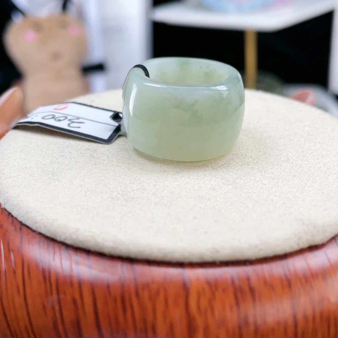 和田玉未镶嵌戒指P70粉青方圆16.8不退换