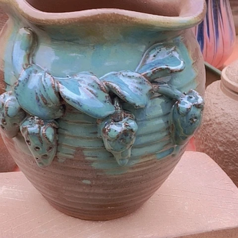 紫砂花盆口16高度19花边