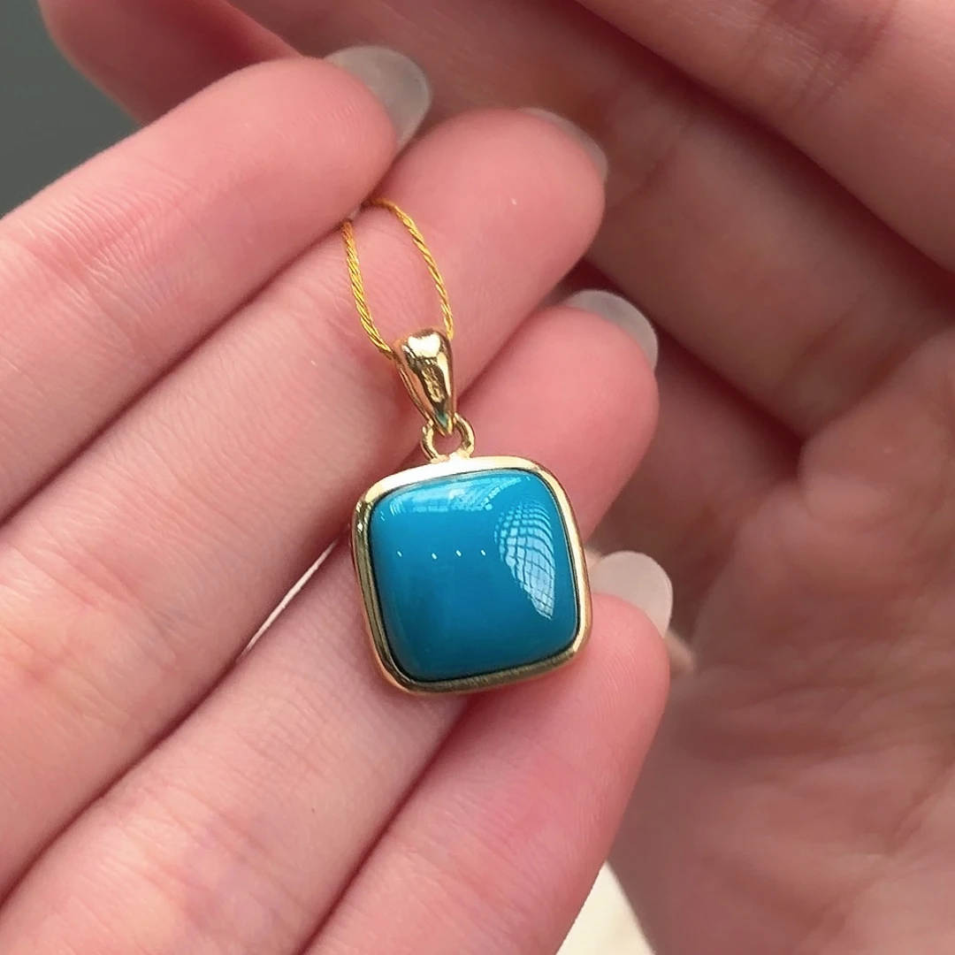 绿松石银S925镶嵌颈饰