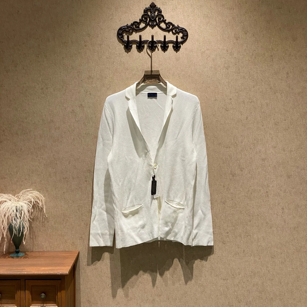 99新 YSL/圣罗兰 Lanvin米白色针织开衫/xl码/99新/41163