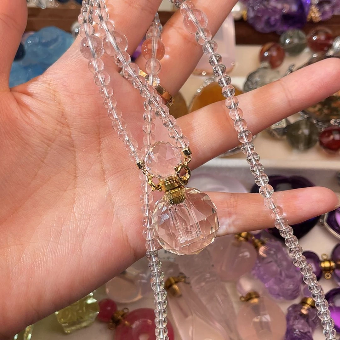 水晶手链未镶嵌鱼**贝天然水晶吊坠633