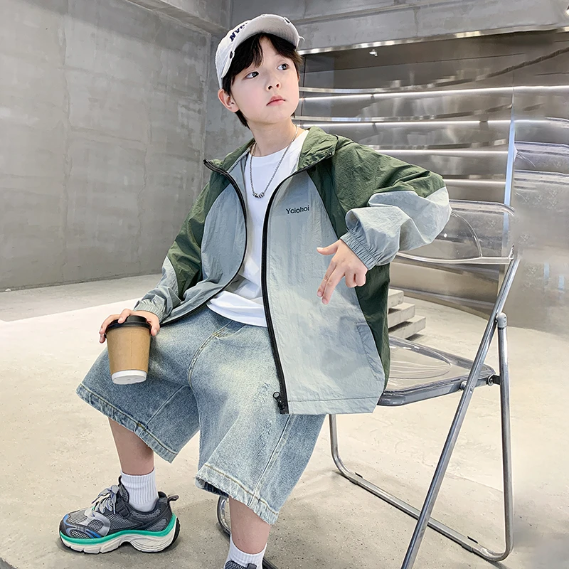 男童防晒衣外套2025新款儿童薄款防晒服中大童男孩夏天户外服洋气