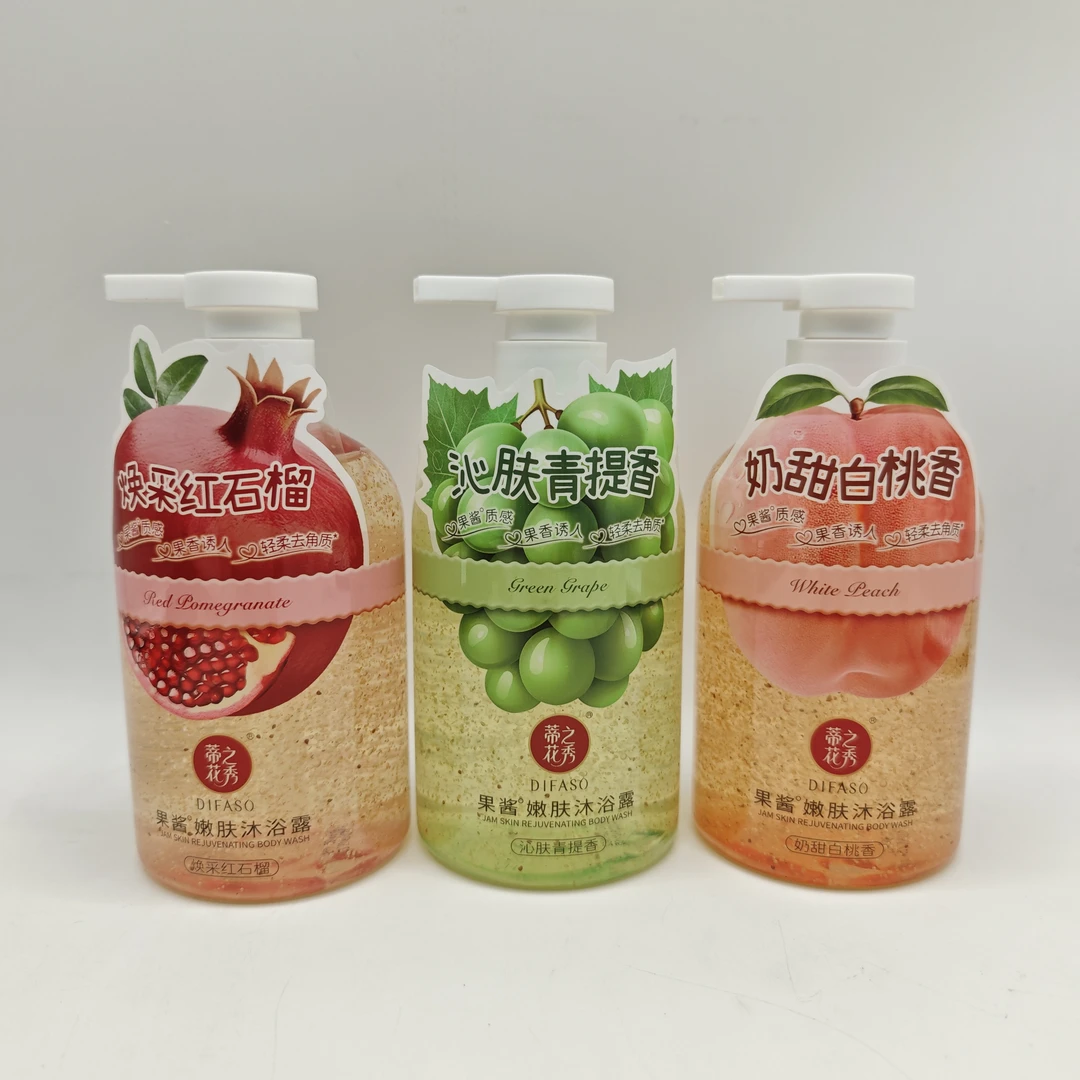 果酱嫩肤沐浴露450g 果香诱人轻柔去角质 白桃香青提香红石榴香