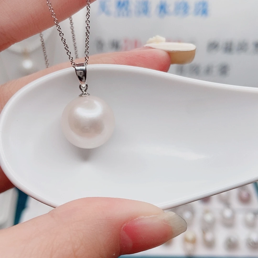 吊坠(不含链)银S925镶嵌淡水珍珠