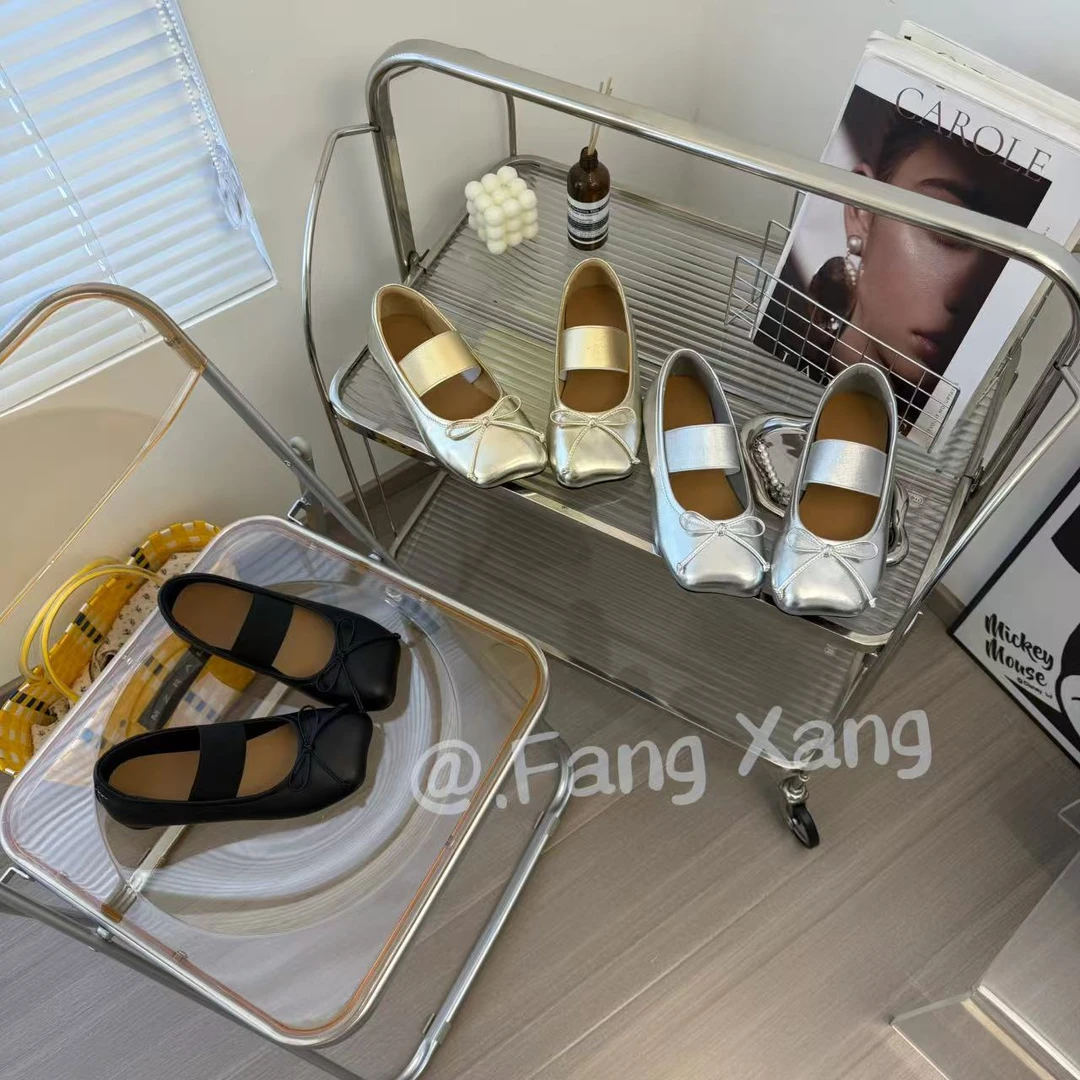 【方向】法式玛丽珍休闲包头蝴蝶结女款新款爆款时尚百搭单鞋