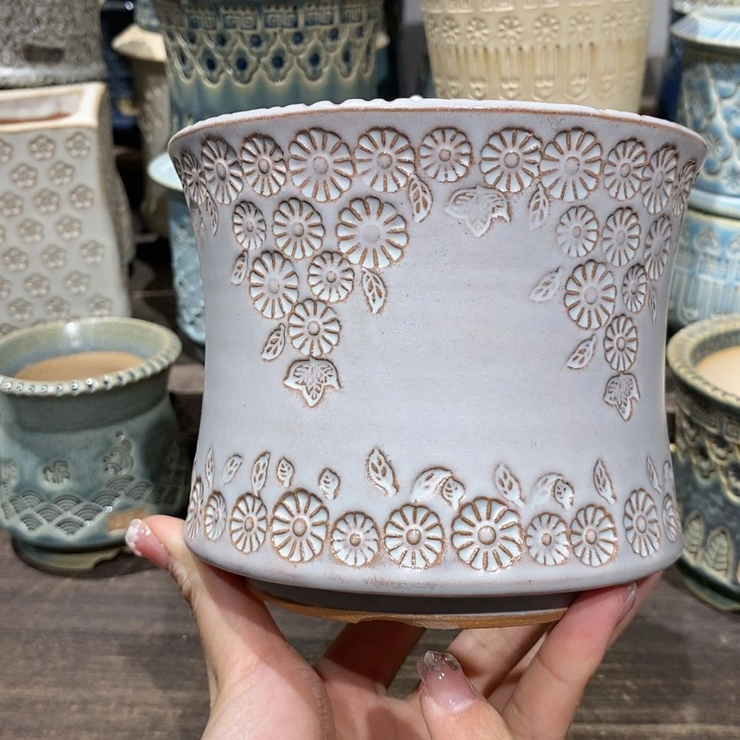 七里烧花盆1-21-133口径10