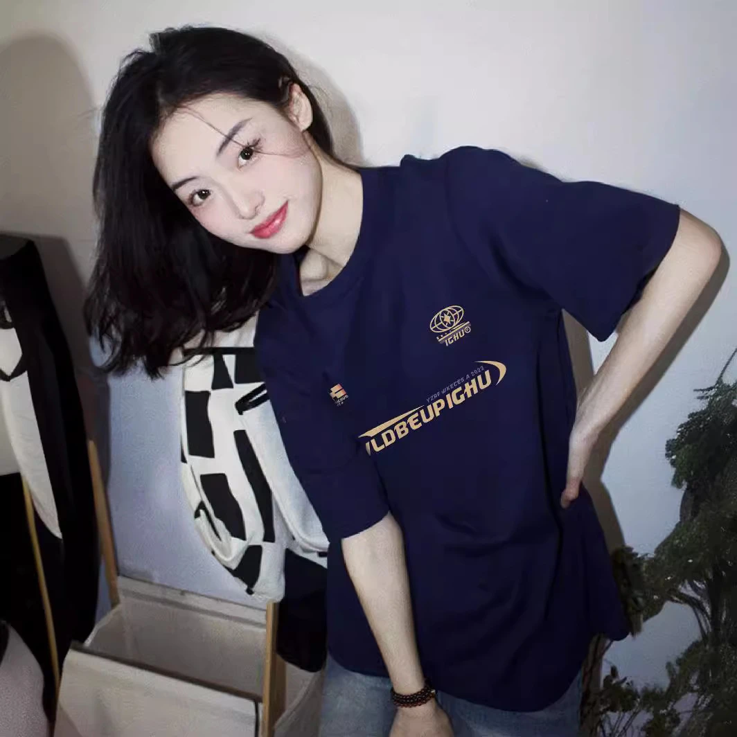 美式短袖t恤女夏季小个子潮牌宽松oversize小众港风chic体恤上衣