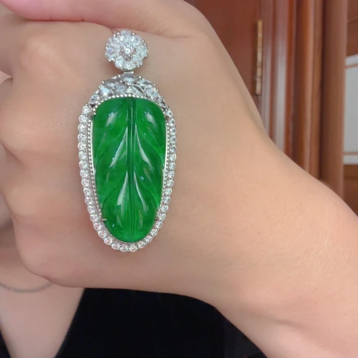 翡翠银S925镶嵌吊坠(不含链)吊坠