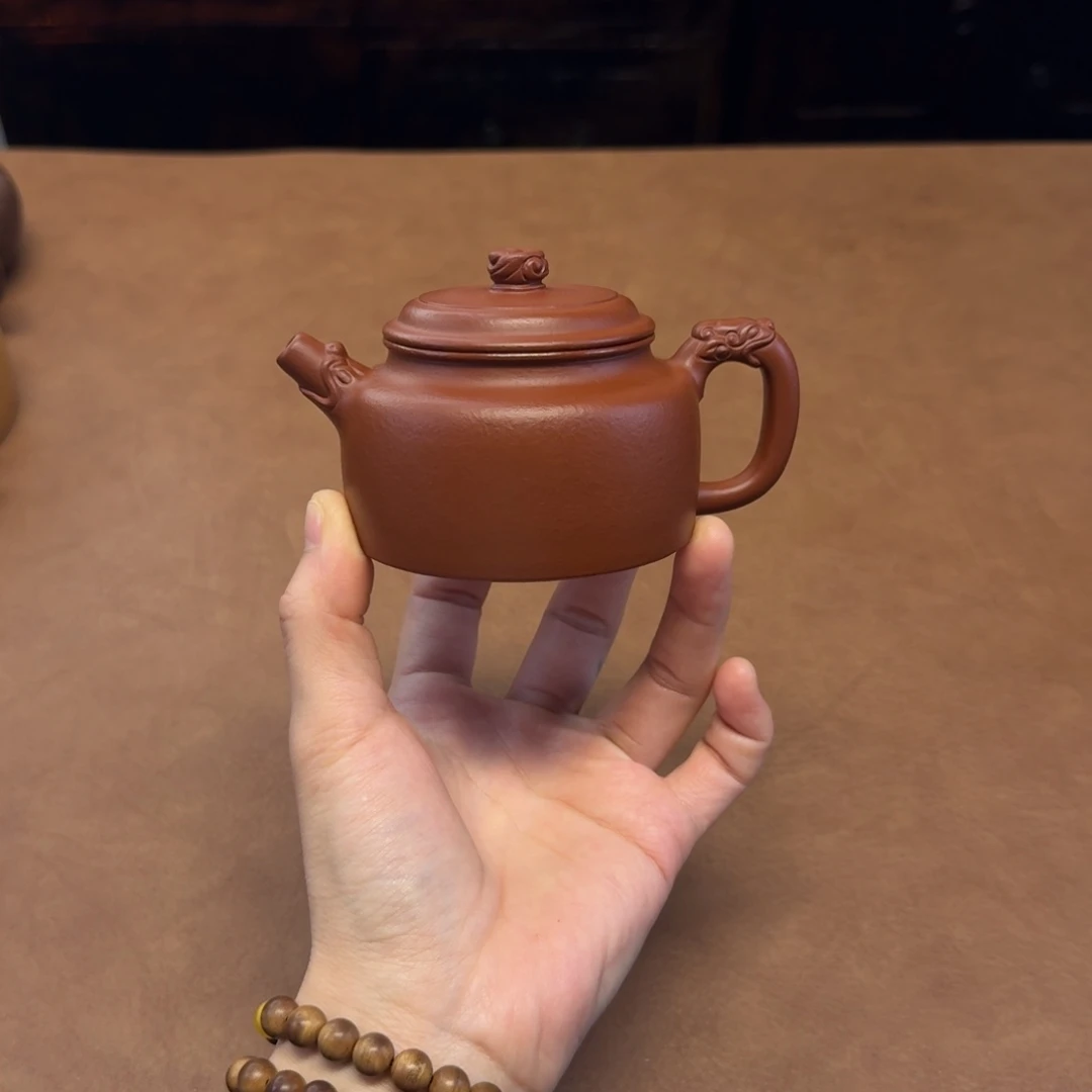 茶壶紫砂150cc，龙行德中，小煤窑朱泥
