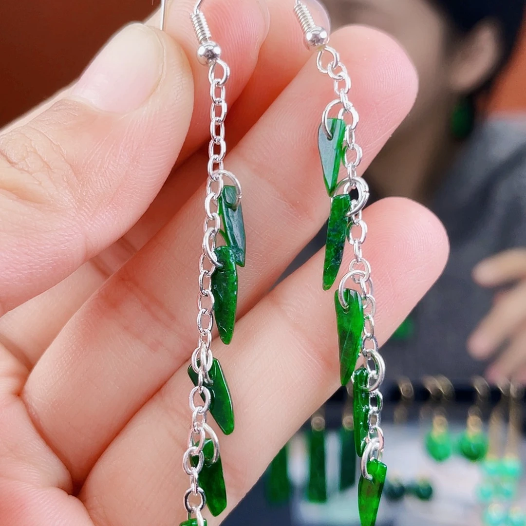 翡翠未镶嵌耳饰饰品