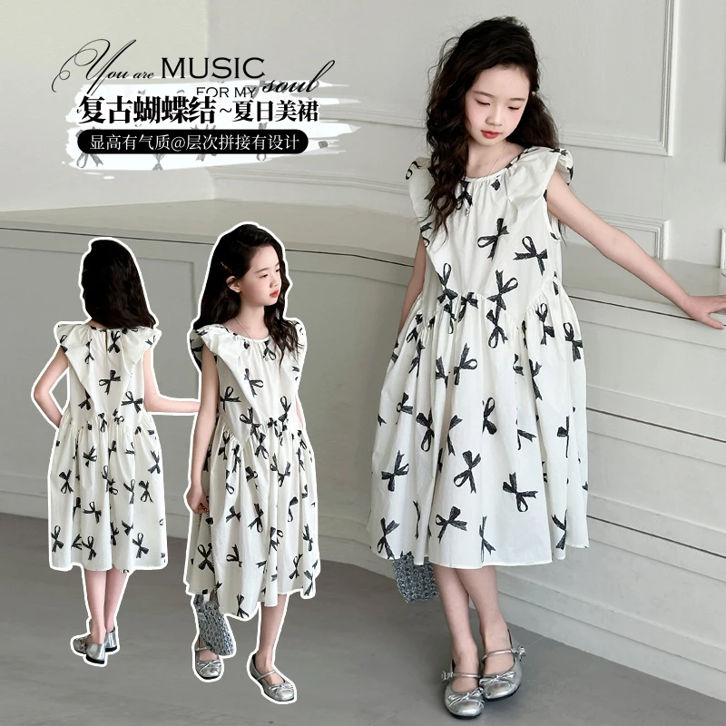女童连衣裙夏季背心裙2025新款洋气女孩中大童公主裙儿童无袖裙子