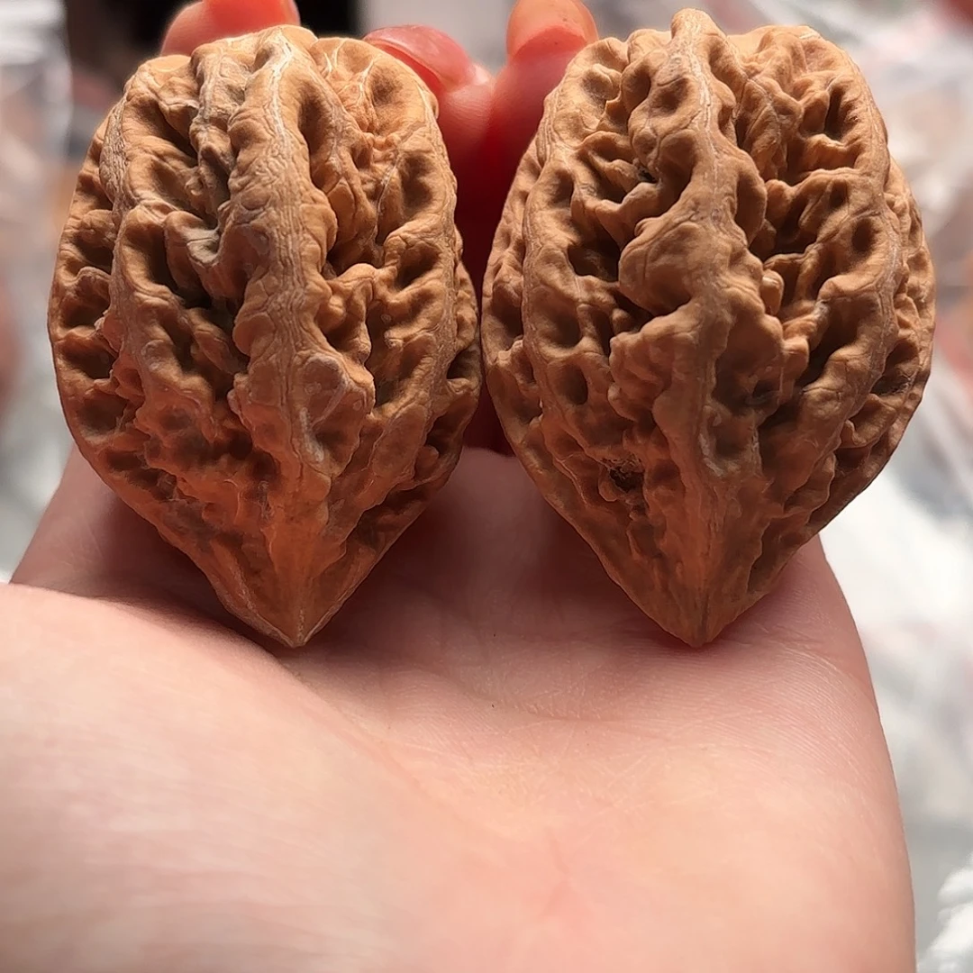 文玩核桃把件小蛙花皮34