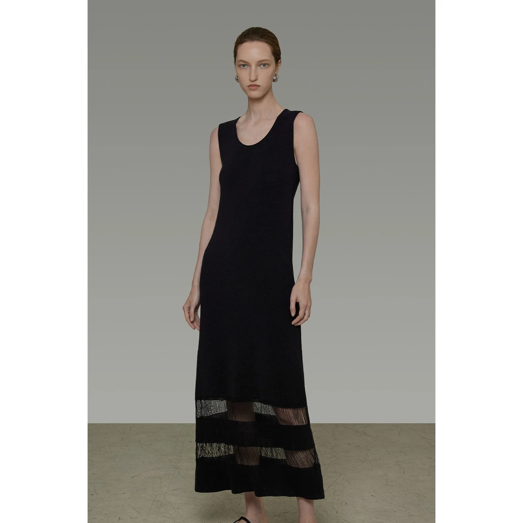 UNSPOKEN【设计感流苏下摆 简约高级感】流苏下摆背心长裙UX25L117