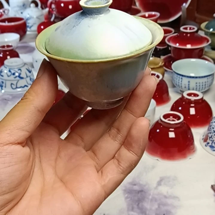 陶景德镇手工胎福利小盖碗