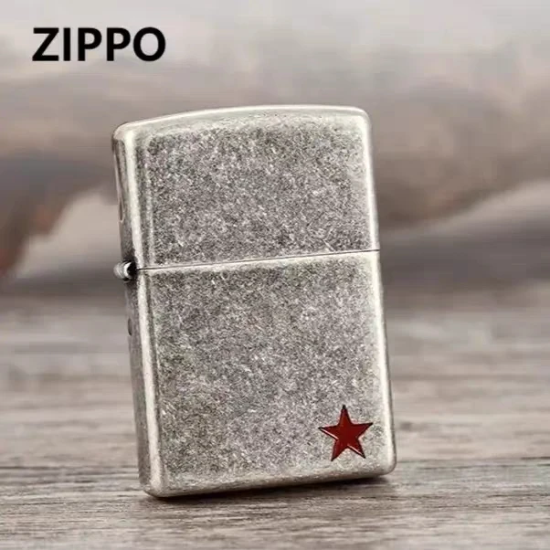 Zippo打火机正版 仿古银五角星右下老兵礼物收藏纪念经典怀旧DYJ1