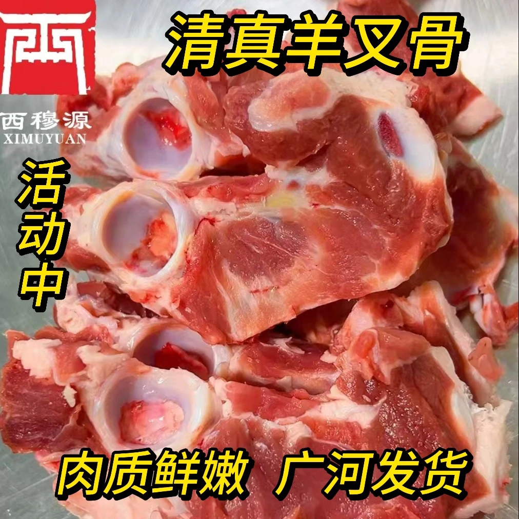 西穆源清真带肉羊叉骨新鲜羊骨熬汤火锅食材广河直发