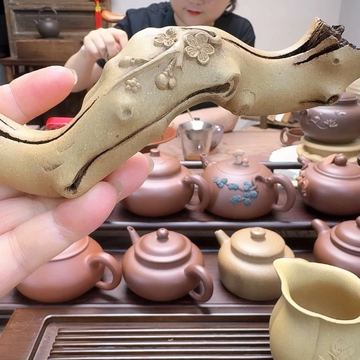 茶壶本山绿泥全手工制作笔架