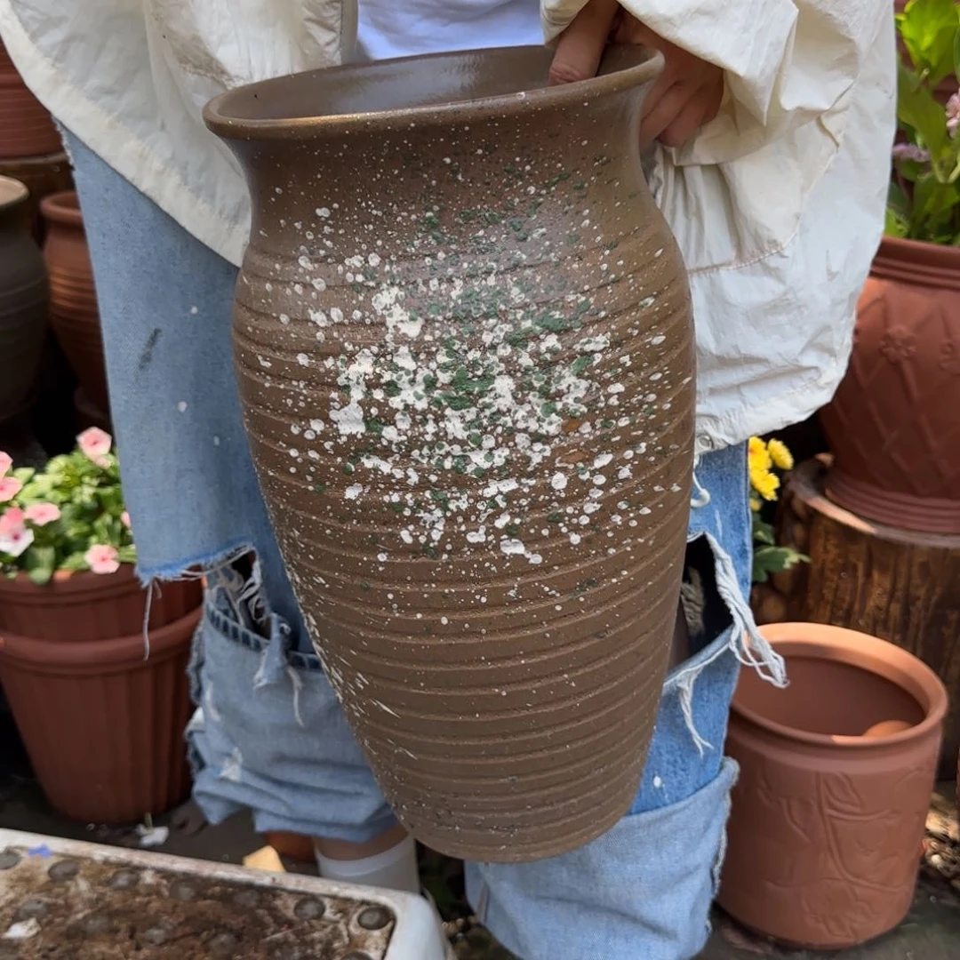 紫砂花盆口20高38宜兴紫砂