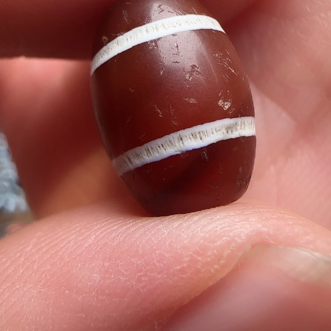 合金颈饰玛瑙/玉髓红玉髓线珠13x9