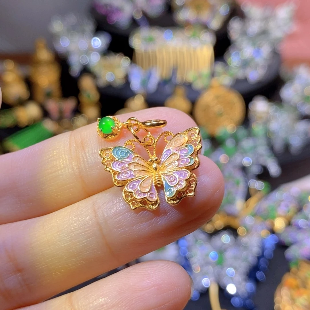 吊坠(不含链)银S925镶嵌翡翠