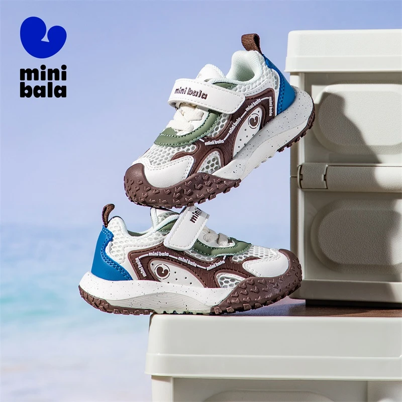 迷你巴拉巴拉夏季儿童鞋子男童单网运动鞋幼儿园软底机能学步鞋