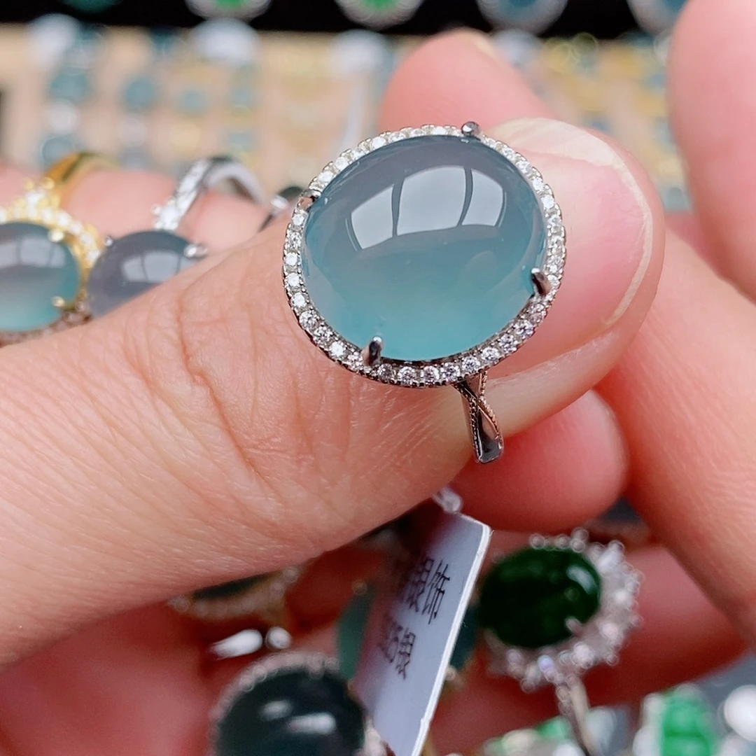 银S925镶嵌戒指翡翠