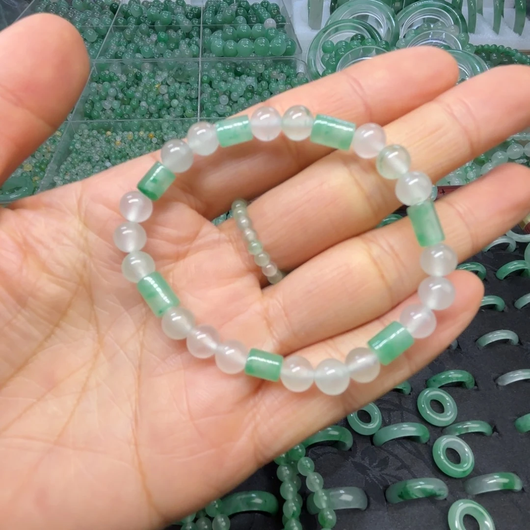 石英质玉（非洲翠）未镶嵌戒指  珠子  手镯特色手串