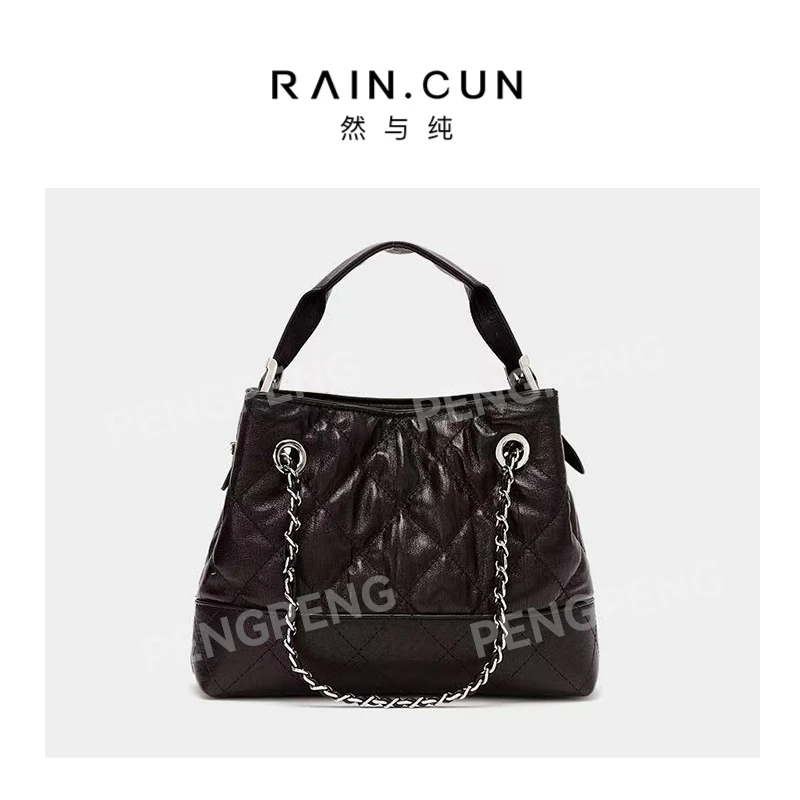 RAIN.CUN ZT-D8039-泡芙咖 轻奢女士时尚通勤小众百搭斜挎包