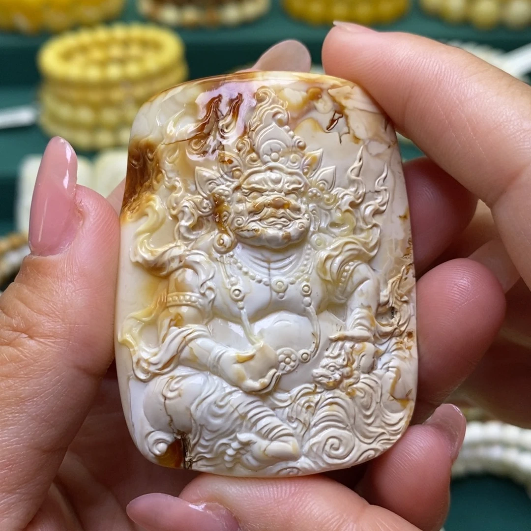 植物珀未镶嵌裸石黄财神