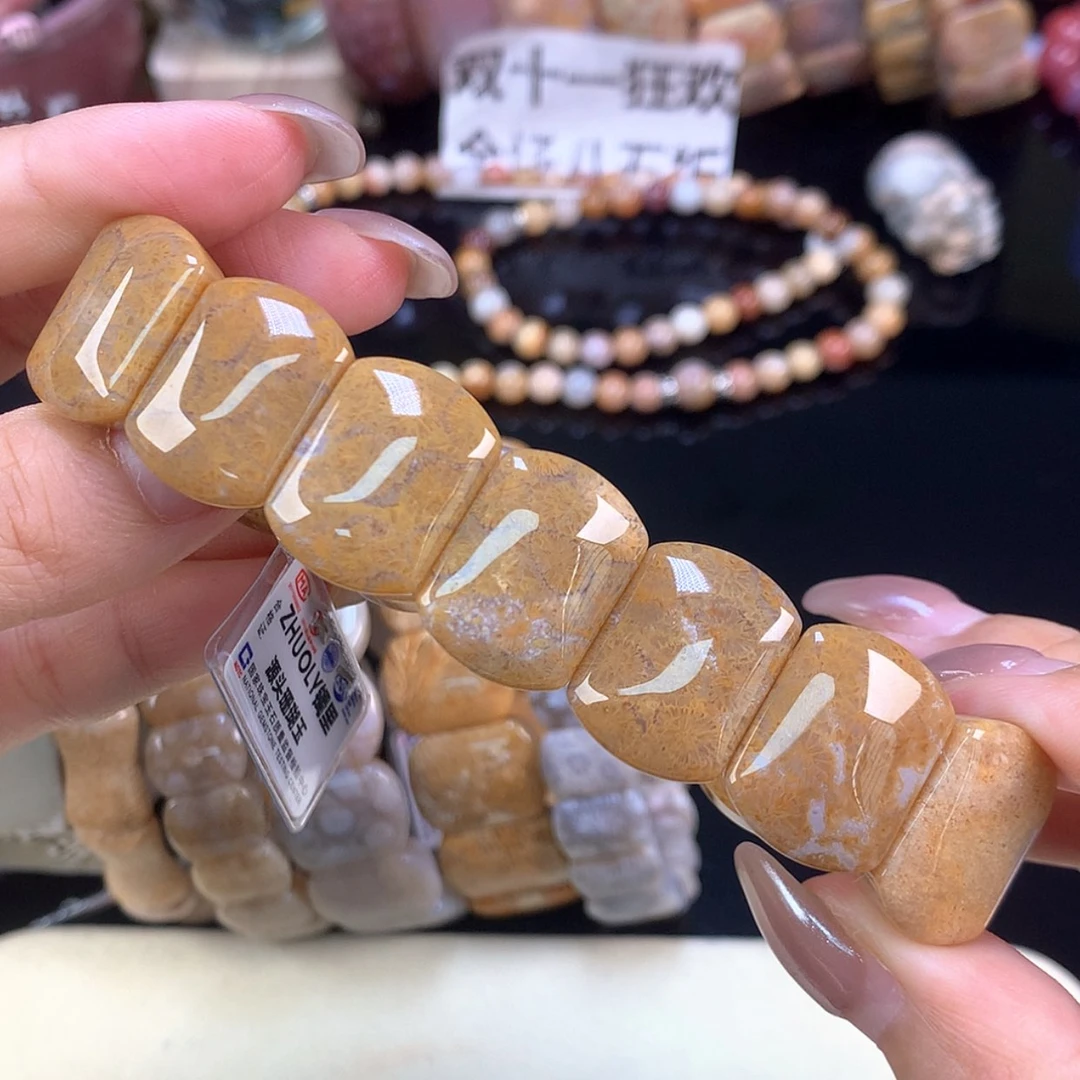 【闪购商品】颈饰未镶嵌硅化珊瑚（珊瑚玉）福利手牌（17号）
